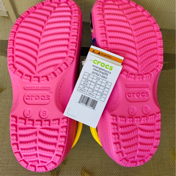 NWT CROCS 🦏Party Animal🐊 Sz-J6 Big Kids Shoes w/Non-Removable J-Bits Charms 1💡Up - Picture 13 of 16